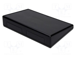 Enclosure: desktop; 1599; X: 140mm; Y: 220mm; Z: 46.5mm; ABS; black