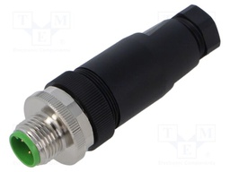 Connector: circular; plug; PIN: 4; male; for cable; screw terminal