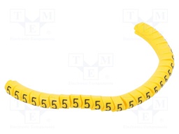 Markers for cables and wires; Label symbol: 5; 2.5÷5mm; PVC; PA