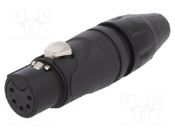 Plug; XLR; female; PIN: 5; straight; for cable; soldering; tinned