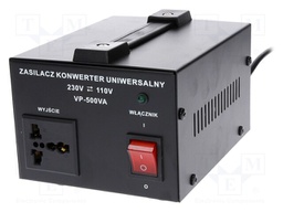 Autotransformer; 230/120VAC; Power: 500VA; Usec.1: 120V