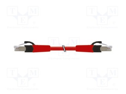 Patch cord; RJ45 plug,both sides; 6a; stranded; Cu; FRNC; red; 0.4m
