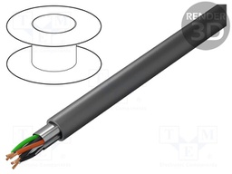 Wire; Alpha Essential C&C; 11x2x22AWG; PVC; dark grey; 300V; 30.5m