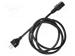 Mains cable; Plug: EU; IEC C19 female