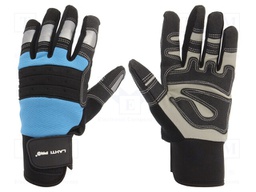 Protective gloves; Size: 9; black/blue; microfiber,plastic