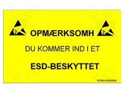 Information board; ESD,self-adhesive; 300x150mm; black,yellow