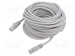 Patch cord; U/UTP; 6; stranded; Cu; PVC; grey; 10m; 26AWG