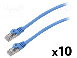 Patch cord; F/UTP; 6; stranded; CCA; PVC; blue; 1.5m; 26AWG; Cores: 8