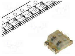 LED; SMD; 0605; red/green; 1.6x1.25x0.65mm; 120°; 20mA