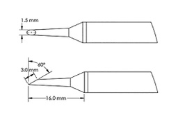 Tip; hoof; 1.5x3mm; for soldering station; GT-HP-T6C