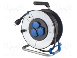 Extension lead; 3G1.5mm2; Sockets: 3; rubber; black; 25m; 16A