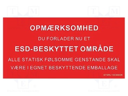 Information board; DK,ESD; 150x300mm; red