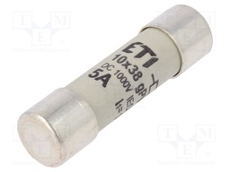 Fuse: fuse; gPV; 5A; 1000VDC; cylindrical; 10,3x38mm