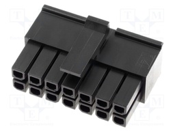 Plug; wire-board; female; Micro-Fit 3.0; 3mm; PIN: 14; w/o contacts