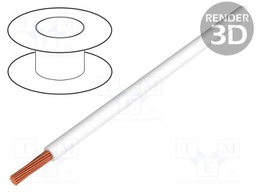 Wire; stranded; OFC; 0.22mm2; white; PVC; 49V; 200m