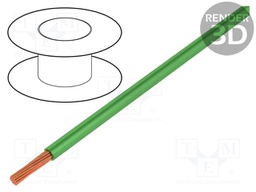 Wire; LgY; stranded; Cu; 2.5mm2; green; PVC; 300/500V; 50m; Class: 5