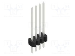 Connector: pin strips; pin header; male; PIN: 4; 1.27mm; THT; 1x4