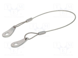 Retaining cable; with 2 mounting tabs; stainless steel; 200mm