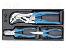 Kit: pliers; in a plastic tray; cutting,adjustable,universal