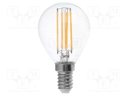 LED lamp; white cold; E14; 220÷240VAC; 600lm; P: 6W; 300°; 6500K