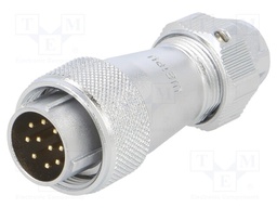 WF16; plug; male; PIN: 10; 5÷6.5mm; soldering; for cable