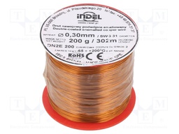 Coil wire; double coated enamelled; 0.3mm; 200g; -65÷200°C