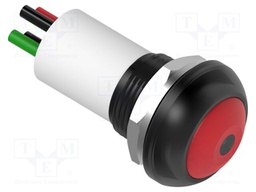 Switch: push-button; Pos: 2; SPST; 0.125A/125VAC; 0.2A/50VDC; green