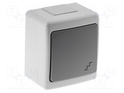 Touch switch; 250VAC; IP44; wall mount; grey; No.of butt: 1