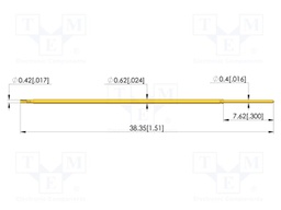 Test needle; Spring compression: 4.3mm; 6.35mm; 3A; CuBe; Ø: 0.4mm