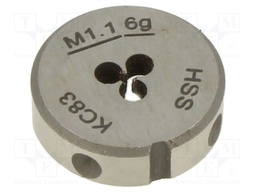 Threading die; M1,1; 0.25; high speed steel; H: 5mm; Øout: 16mm