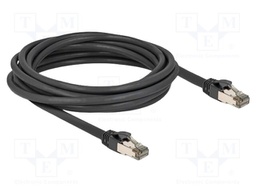 Patch cord; U/FTP; Cat: 6a; RJ45 plug,both sides; 5m; PVC; black