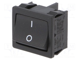 ROCKER; DPST; Pos: 2; OFF-ON; 6A/250VAC; black; IP40; none; 100mΩ
