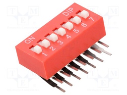 Switch: DIP-SWITCH; Poles number: 7; OFF-ON; 0.025A/24VDC; Pos: 2/7