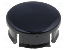 Cap; Colour: black; Mounting: push-in; Mat: plastic