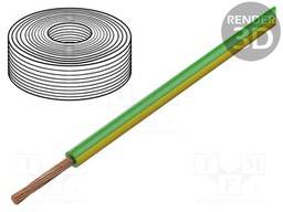Wire; H05V2-K; stranded; Cu; 0.75mm2; PVC; green-yellow; 300V,500V