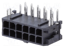 Socket; wire-board; male; Micro-Fit 3.0; 3mm; PIN: 12; THT; 5A; 600V