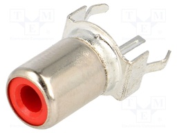 Socket; RCA; female; straight; THT; Marker: red
