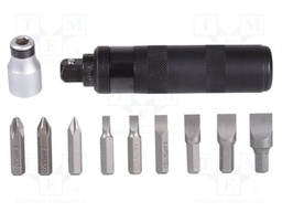Kit: screwdriver bits; Phillips,slot; plastic box; 9pcs.