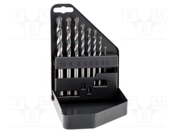 Drill set; Application: concrete,brick type materials; Pcs: 8