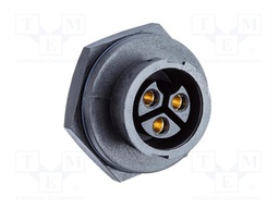 Connector: AC supply; soldering; female; 20A; for panel mounting