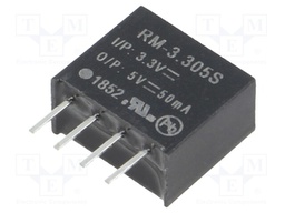 Converter: DC/DC; 0.25W; Uin: 2.97÷3.63V; Uout: 5VDC; Iout: 50mA