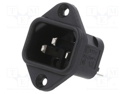 Connector: AC supply; socket; male; 10A; 250VAC; C14 (E); -40÷70°C
