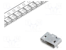Socket; USB B micro; on PCBs; SMT; PIN: 5; horizontal; USB 2.0