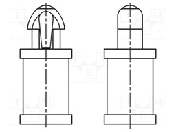 PCB distance; polyamide 66; L: 7.9mm; snap fastener; UL94V-2