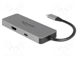 Hub USB; microSD,microSDHC,microSDXC,SD,SDHC,SDXC; grey; 0.15m