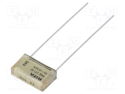 Capacitor: paper; X2; 3.3nF; 275VAC; 10.2mm; ±20%; THT; 630VDC