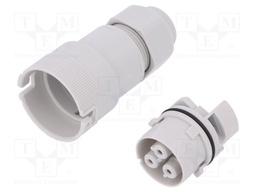 Connector: AC supply; screw terminal; female; 9÷12mm; 1÷2.5mm2