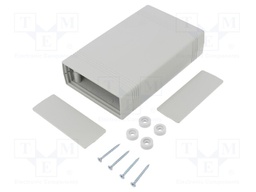 Enclosure: with panel; X: 92mm; Y: 147mm; Z: 36mm; ABS; grey