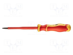 Screwdriver; insulated,slim; slot; 4,0x0,8mm; Blade length: 100mm