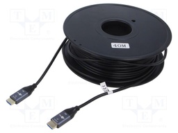 Cable; HDMI plug,both sides; PVC; Len: 40m; black; grey; Core: CCS